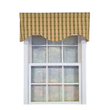 RLF Home 100% Cotton Cherry Plaid Cornice  Fully lined Windows Rod Pocket Valance 50" x 17"  Green