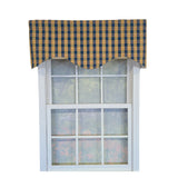 RLF Home 100% Cotton Cherry Plaid Cornice  Fully lined Windows Rod Pocket Valance 50" x 17"  Navy