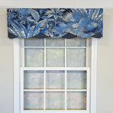 RLF Home 100% Cotton Baja Petticoat  Fully lined Windows Rod Pocket Valance 50" x 15"  Navy