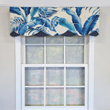 RLF Home 100% Cotton Plantain Petticoat  Fully lined Windows Rod Pocket Valance 50" x 15"  Navy