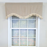 RLF Home 100% Cotton Denton Cornice  Fully lined Windows Rod Pocket Valance 50" x 17"  Cream