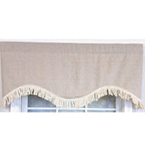 RLF Home 100% Cotton Denton Cornice  Fully lined Windows Rod Pocket Valance 50" x 17"  Cream