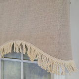RLF Home 100% Cotton Denton Cornice  Fully lined Windows Rod Pocket Valance 50" x 17"  Cream