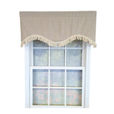 RLF Home 100% Cotton Denton Cornice  Fully lined Windows Rod Pocket Valance 50" x 17"  Cream