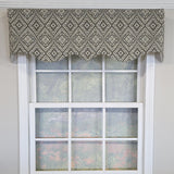 RLF Home 100% Cotton Corsica Regal  Fully lined Windows Rod Pocket Valance 50" x 17"  Gray