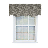 RLF Home 100% Cotton Corsica Regal  Fully lined Windows Rod Pocket Valance 50" x 17"  Gray