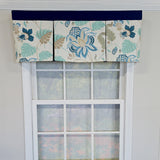 RLF Home 100% Cotton Samanta Pleated  Unlined Windows Rod Pocket Valance 50" x 17"  Blue