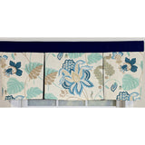 RLF Home 100% Cotton Samanta Pleated  Unlined Windows Rod Pocket Valance 50" x 17"  Blue