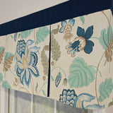 RLF Home 100% Cotton Samanta Pleated  Unlined Windows Rod Pocket Valance 50" x 17"  Blue