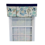 RLF Home 100% Cotton Samanta Pleated  Unlined Windows Rod Pocket Valance 50" x 17"  Blue