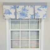 RLF Home 100% Cotton Natalia Pleated  Unlined Windows Rod Pocket Valance 50" x 17"  Blue
