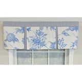 RLF Home 100% Cotton Natalia Pleated  Unlined Windows Rod Pocket Valance 50" x 17"  Blue