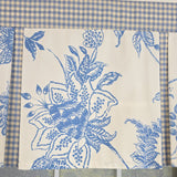 RLF Home 100% Cotton Natalia Pleated  Unlined Windows Rod Pocket Valance 50" x 17"  Blue