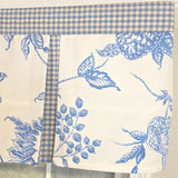 RLF Home 100% Cotton Natalia Pleated  Unlined Windows Rod Pocket Valance 50" x 17"  Blue