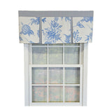 RLF Home 100% Cotton Natalia Pleated  Unlined Windows Rod Pocket Valance 50" x 17"  Blue