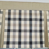 RLF Home 100% Cotton Bison Check Pleated  Unlined Windows Rod Pocket Valance 50" x 17"  Black