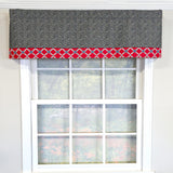 RLF Home 100% Cotton Brazil Banded  Fully lined Windows Rod Pocket Valance 50" x 16"  Red