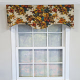 RLF Home 100% Cotton Bountiful Cornice  Fully lined Windows Rod Pocket Valance 50" x 17"  Multi