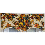RLF Home 100% Cotton Bountiful Cornice  Fully lined Windows Rod Pocket Valance 50" x 17"  Multi