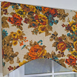 RLF Home 100% Cotton Bountiful Cornice  Fully lined Windows Rod Pocket Valance 50" x 17"  Multi