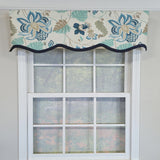 RLF Home 100% Cotton Samanta Ruffled Provance  Fully lined Windows Rod Pocket Valance 50" x 15"  Blue
