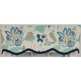 RLF Home 100% Cotton Samanta Ruffled Provance  Fully lined Windows Rod Pocket Valance 50" x 15"  Blue