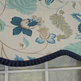 RLF Home 100% Cotton Samanta Ruffled Provance  Fully lined Windows Rod Pocket Valance 50" x 15"  Blue