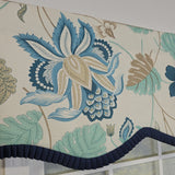 RLF Home 100% Cotton Samanta Ruffled Provance  Fully lined Windows Rod Pocket Valance 50" x 15"  Blue