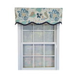 RLF Home 100% Cotton Samanta Ruffled Provance  Fully lined Windows Rod Pocket Valance 50" x 15"  Blue