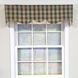 RLF Home 100% PolyesterCollette Squares Shaped  Fully lined Windows Rod Pocket Valance 51" x 15"  Green