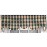 RLF Home 100% PolyesterCollette Squares Shaped  Fully lined Windows Rod Pocket Valance 51" x 15"  Green