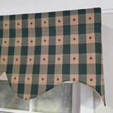 RLF Home 100% PolyesterCollette Squares Shaped  Fully lined Windows Rod Pocket Valance 51" x 15"  Green