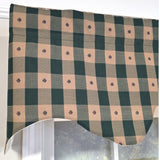 RLF Home 100% PolyesterCollette Squares Shaped  Fully lined Windows Rod Pocket Valance 51" x 15"  Green
