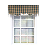 RLF Home 100% PolyesterCollette Squares Shaped  Fully lined Windows Rod Pocket Valance 51" x 15"  Green