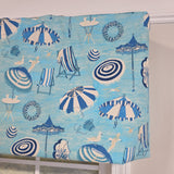 RLF Home 100% Cotton Beach Day Toilored  Fully lined Windows Rod Pocket Valance 51" x 16"  Blue