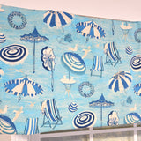 RLF Home 100% Cotton Beach Day Toilored  Fully lined Windows Rod Pocket Valance 51" x 16"  Blue