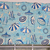 RLF Home 100% Cotton Beach Day Toilored  Fully lined Windows Rod Pocket Valance 51" x 16"  Blue
