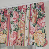 RLF Home 100% Cotton Flower Lane Tailored  Unlined Windows Rod Pocket Valance 68" x 13"  Multi