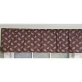 RLF Home 100% Cotton Pine Cones Tailored   Unlined Windows Rod Pocket Valance 51" x 12"  Egg Plant