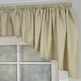 RLF Home 100% Cotton 3-PC Crosswell Center/Jabot set Fully lined Rod Pocket Valance 75" x 23"  Sage