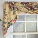 RLF Home 100% Cotton 3-PC Terrene Swag/Jabot Set Fully lined Rod Pocket Valance 58" x 34"  Multi