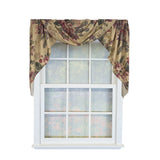 RLF Home 100% Cotton 3-PC Terrene Swag/Jabot Set Fully lined Rod Pocket Valance 58" x 34"  Multi
