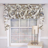 RLF Home Zanzibar 3-S Victory 100% Cotton Tab Top Swag Window Curtain 54" x 25" Gray
