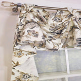 RLF Home Zanzibar 3-S Victory 100% Cotton Tab Top Swag Window Curtain 54" x 25" Gray