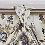 RLF Home Zanzibar 3-S Victory 100% Cotton Tab Top Swag Window Curtain 54" x 25" Gray