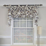 RLF Home Zanzibar 3-S Victory 100% Cotton Tab Top Swag Window Curtain 54" x 25" Gray