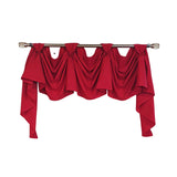 RLF Home Classic Twil 3-S Victory 100% Cotton Tab Top Swag Window Curtain 54" x 25" Red