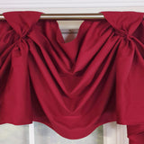 RLF Home Classic Twil 3-S Victory 100% Cotton Tab Top Swag Window Curtain 54" x 25" Burgundy