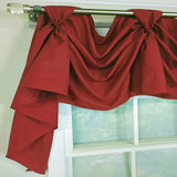 RLF Home Classic Twil 3-S Victory 100% Cotton Tab Top Swag Window Curtain 54" x 25" Burgundy