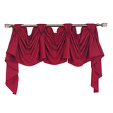RLF Home Classic Twil 3-S Victory 100% Cotton Tab Top Swag Window Curtain 54" x 25" Burgundy